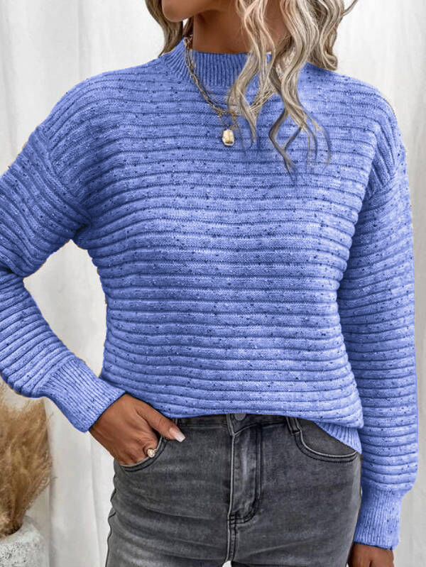 Mock Neck Drop Shoulder Sweater