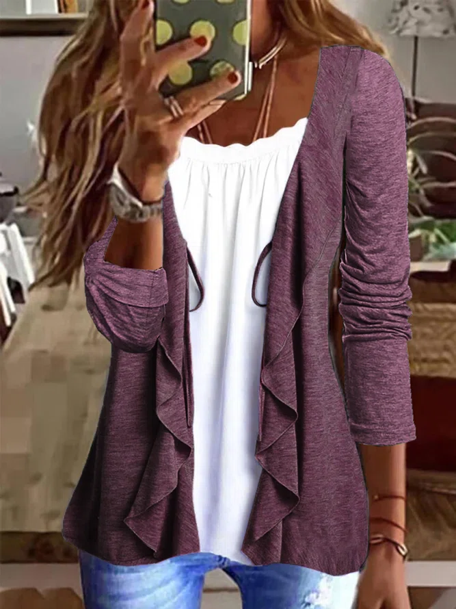 Jersey Loose Plain Cotton Coat