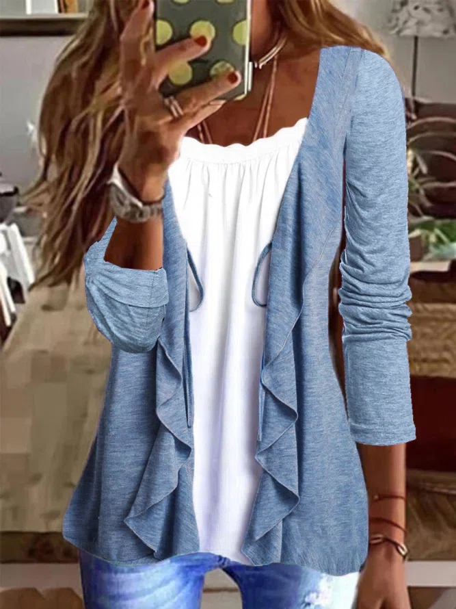 Jersey Loose Plain Cotton Coat