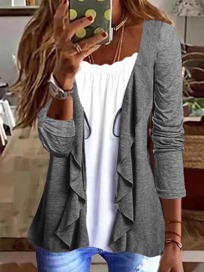Jersey Loose Plain Cotton Coat