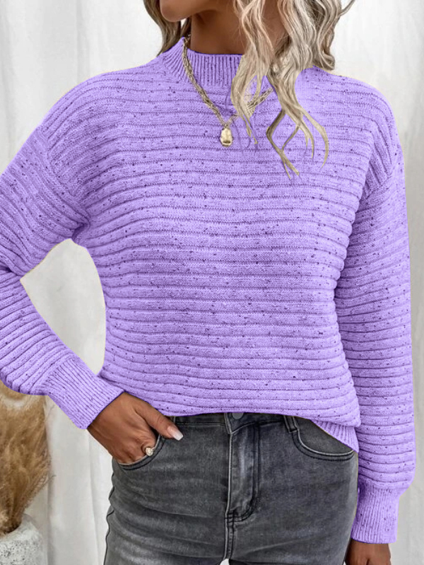 Mock Neck Drop Shoulder Sweater