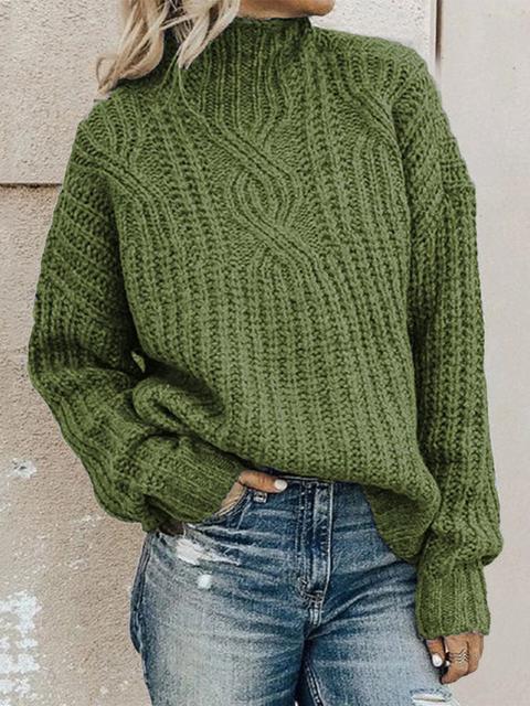 Solid Casual Loose Sweater