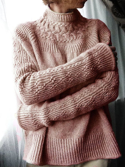 Knitted Plain Casual Sweater